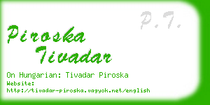 piroska tivadar business card